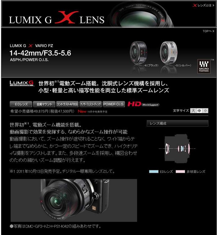 軽量 LUMIX G X VARIO PZ 14-42mm/F3.5-5.6-